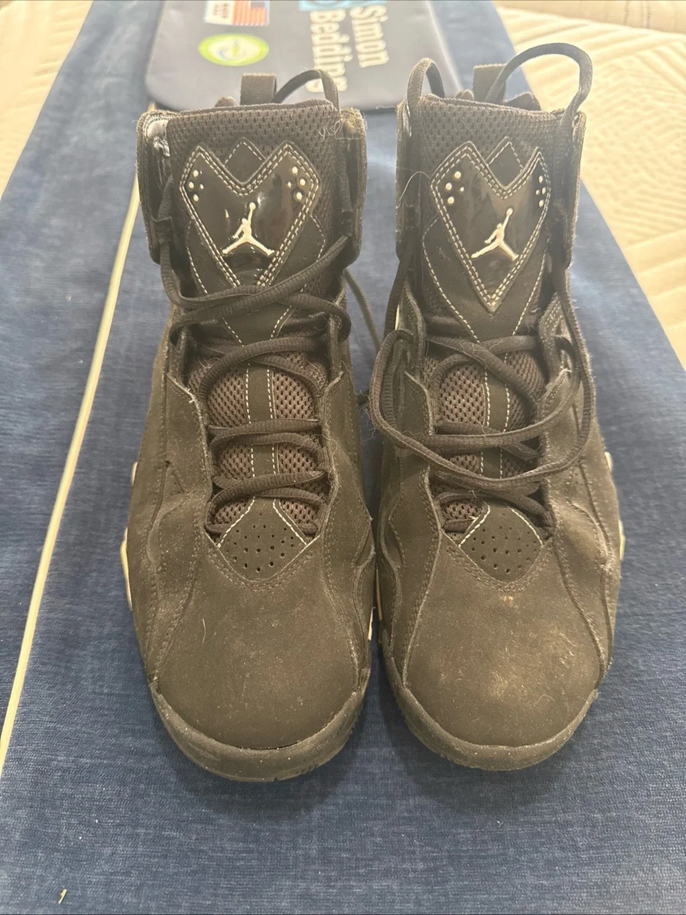 Jordan Men's Black High-Top Athletic Sneakers with White Accents
